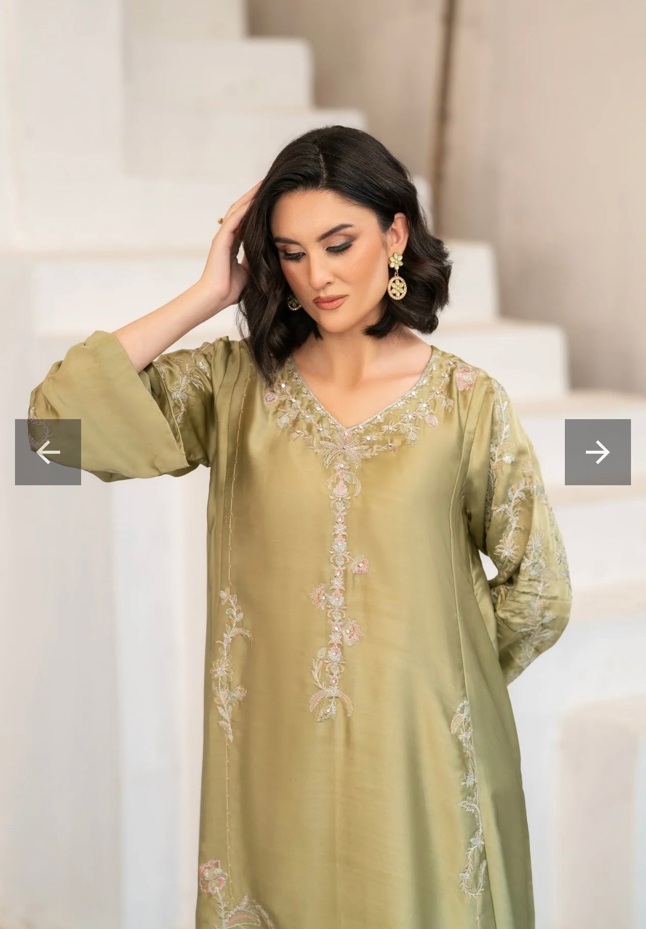 3 Piece embroidered Silk suit