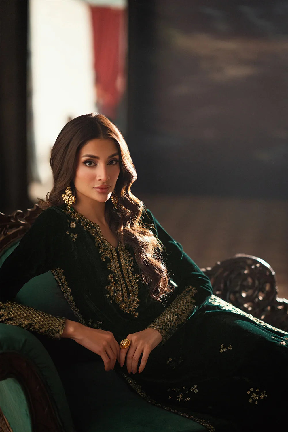 2 Piece embroidered Velvet suit ( Pre Order)