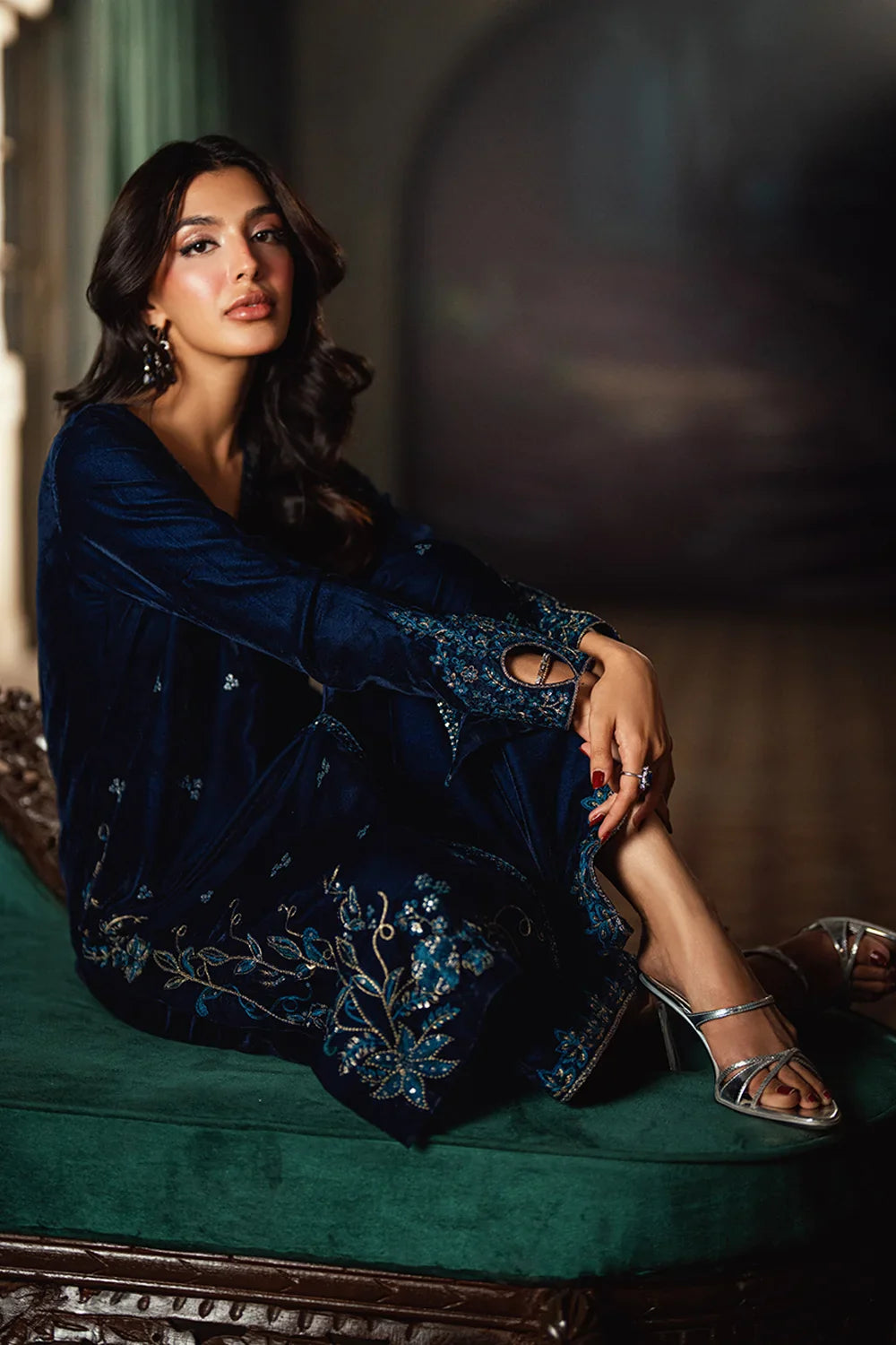 2 Piece embroidered Velvet suit ( Pre order)