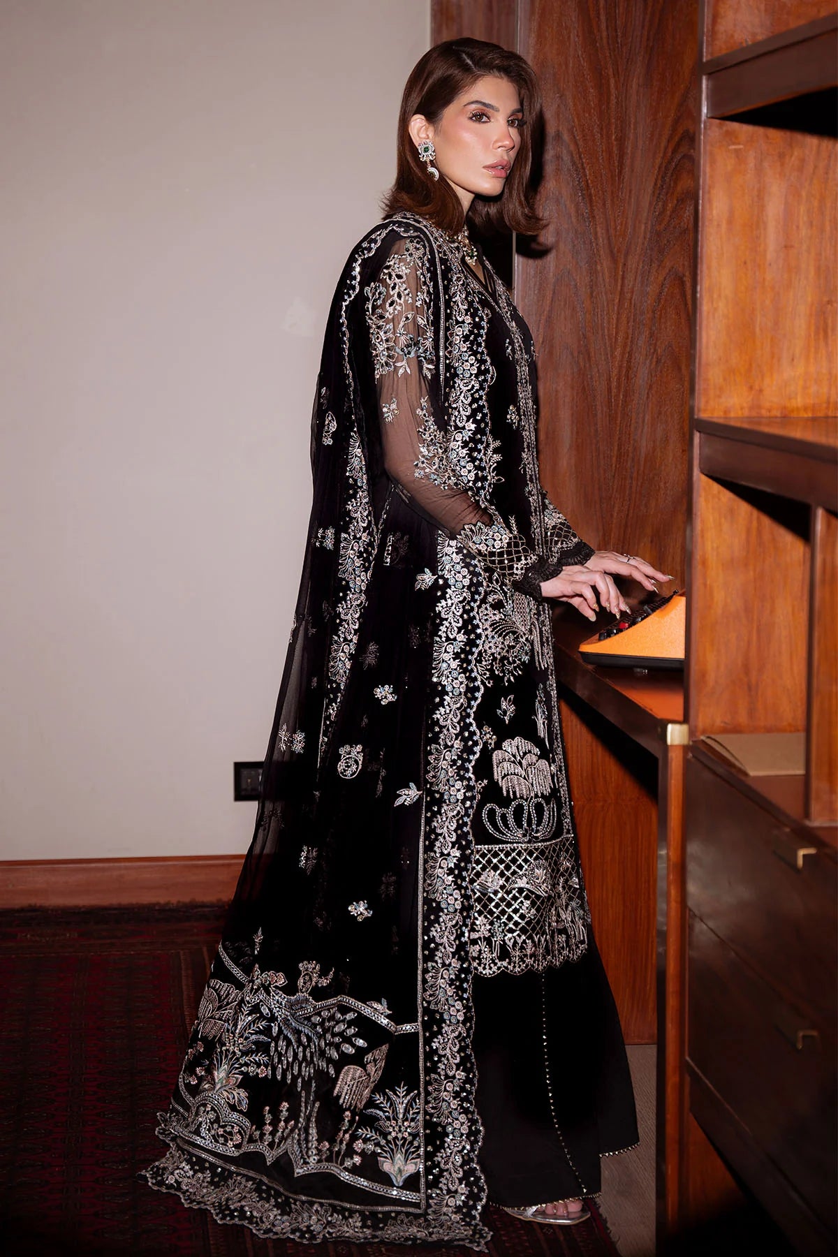 Luxury Pakistani Designer Embroidered Chiffon Dress – Wedding & Party Wear ( Pre Order)