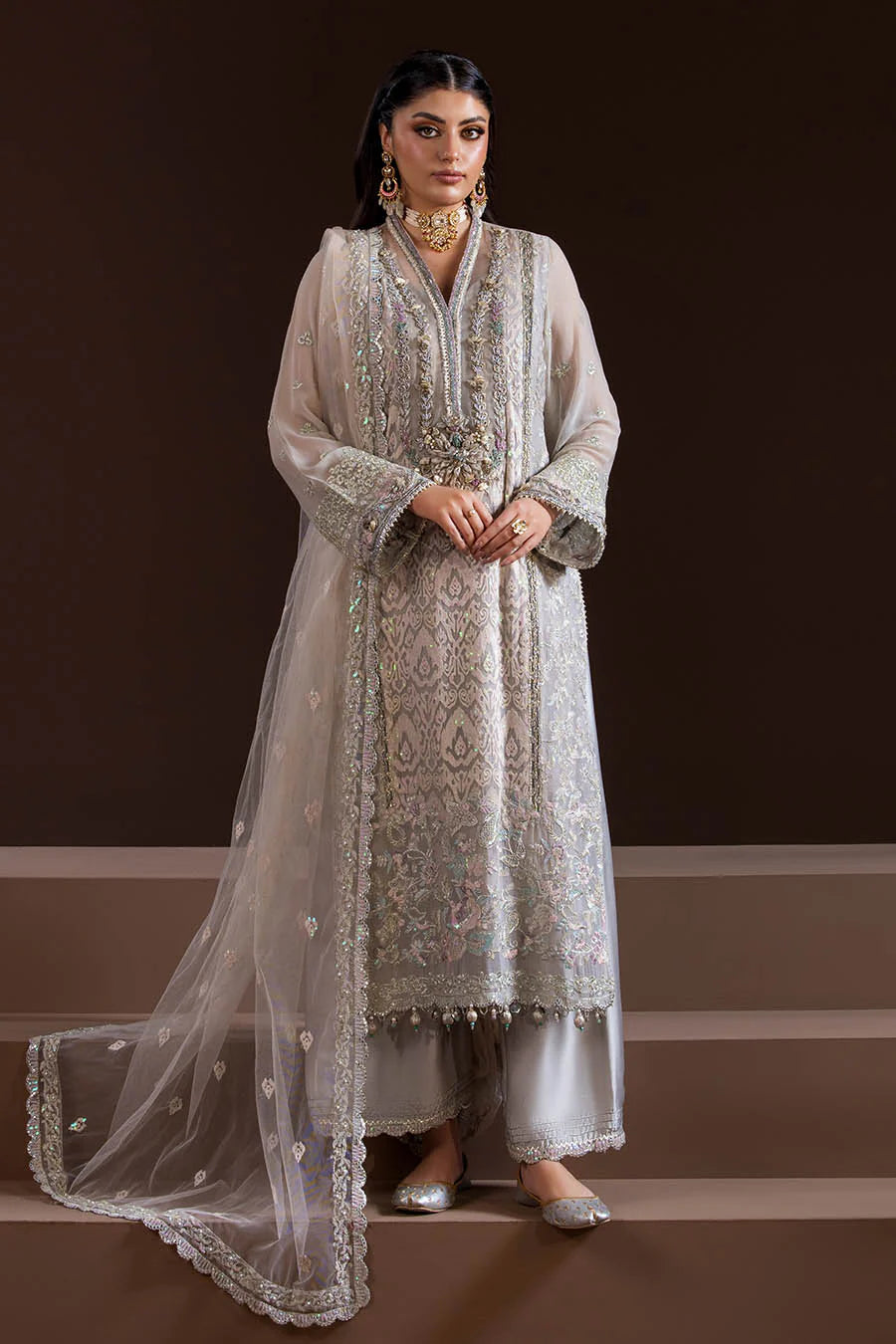 Luxury Pakistani Designer Embroidered Chiffon Dress – Wedding & Party Wear (Pre Order)