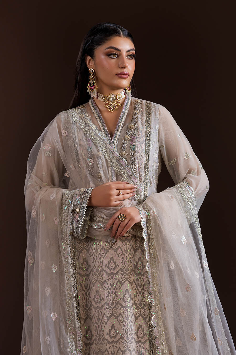 Luxury Pakistani Designer Embroidered Chiffon Dress – Wedding & Party Wear (Pre Order)