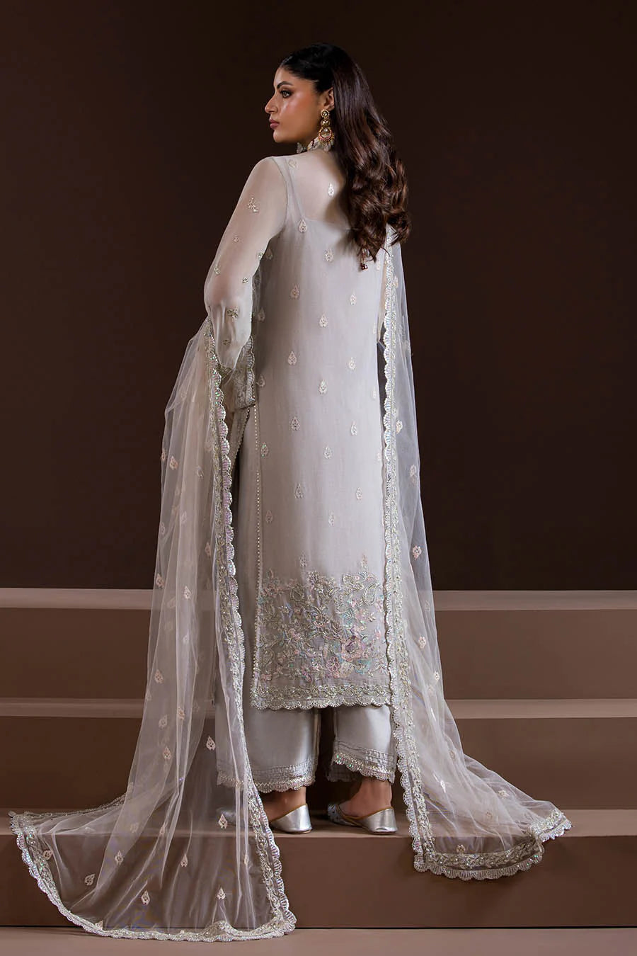 Luxury Pakistani Designer Embroidered Chiffon Dress – Wedding & Party Wear (Pre Order)