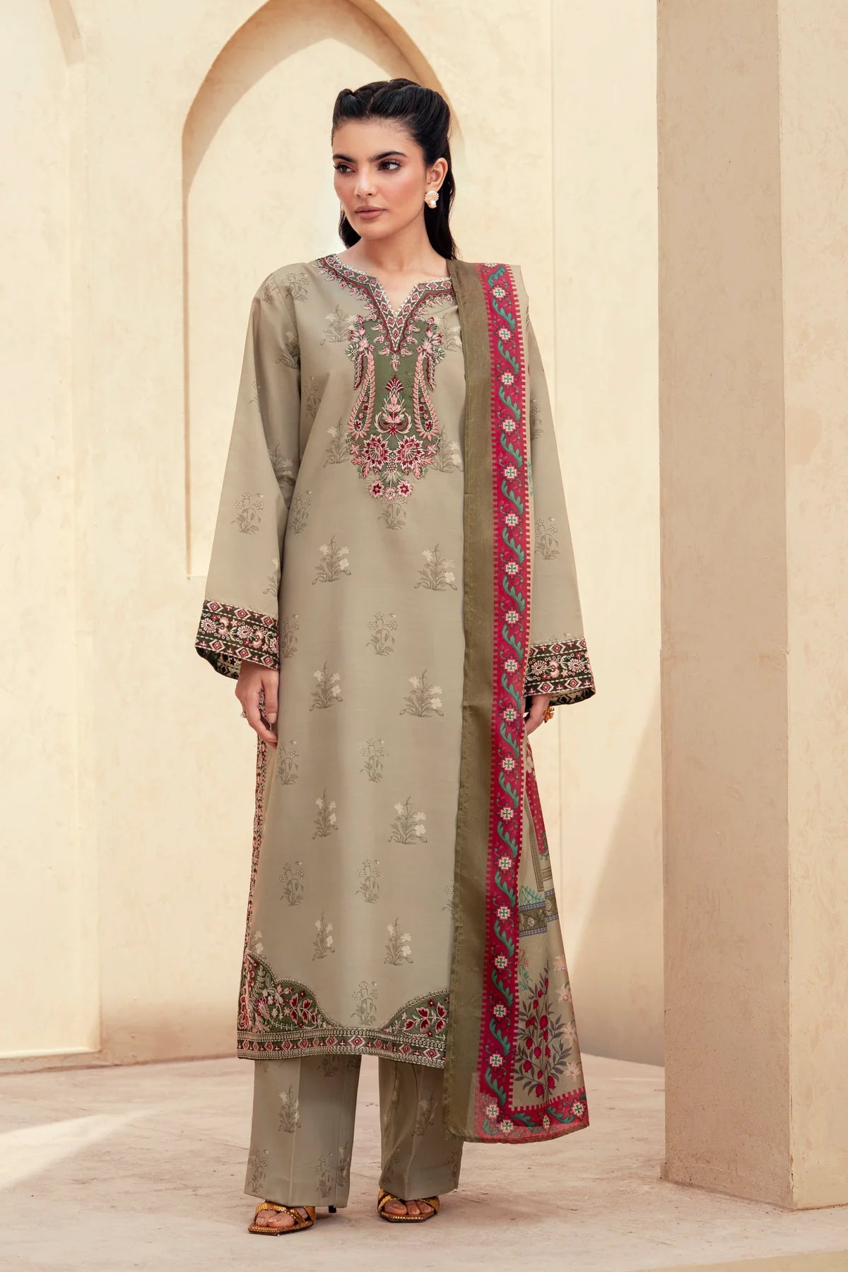 3 Piece embroidered suit ( Pre Order)