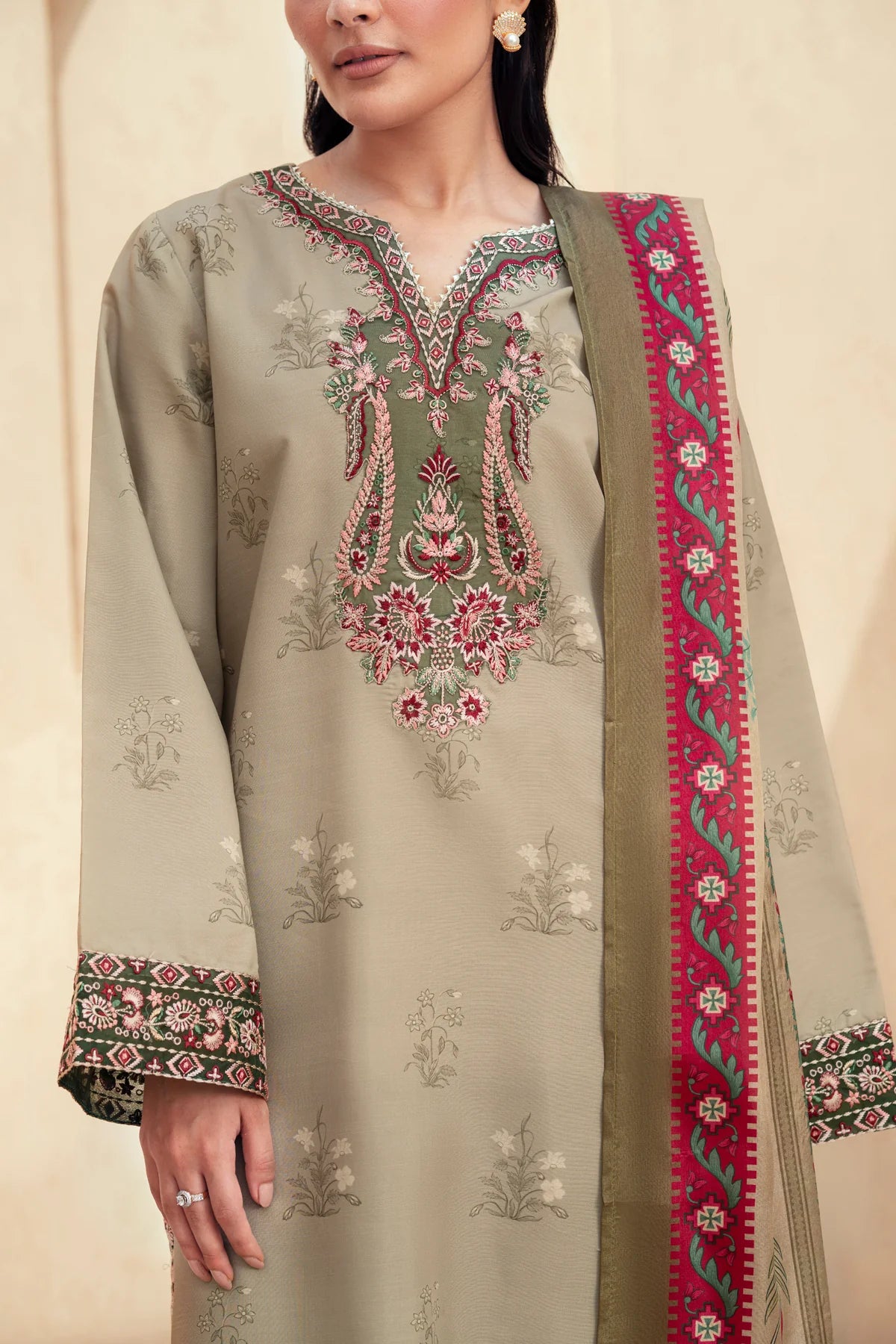 3 Piece embroidered suit ( Pre Order)