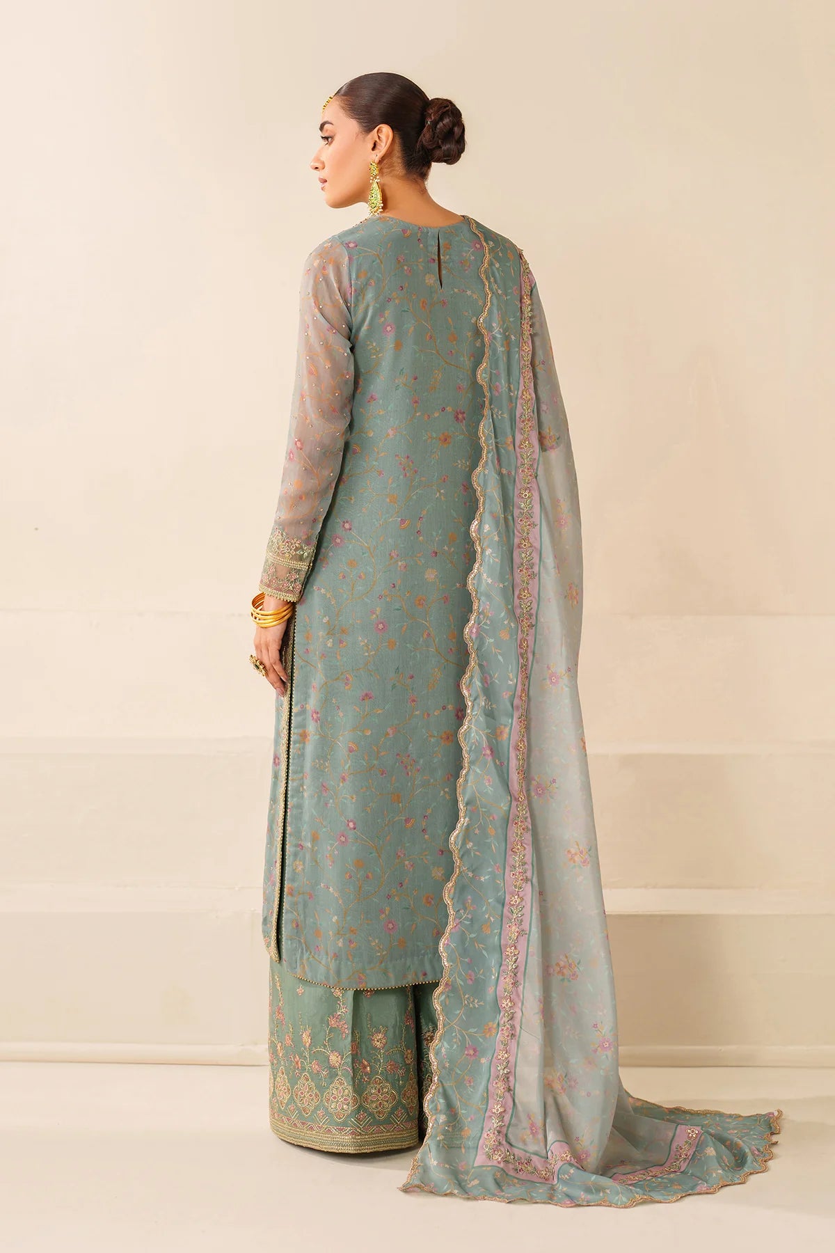 Luxury Pakistani Designer Embroidered Chiffon Dress – Wedding & Party Wear