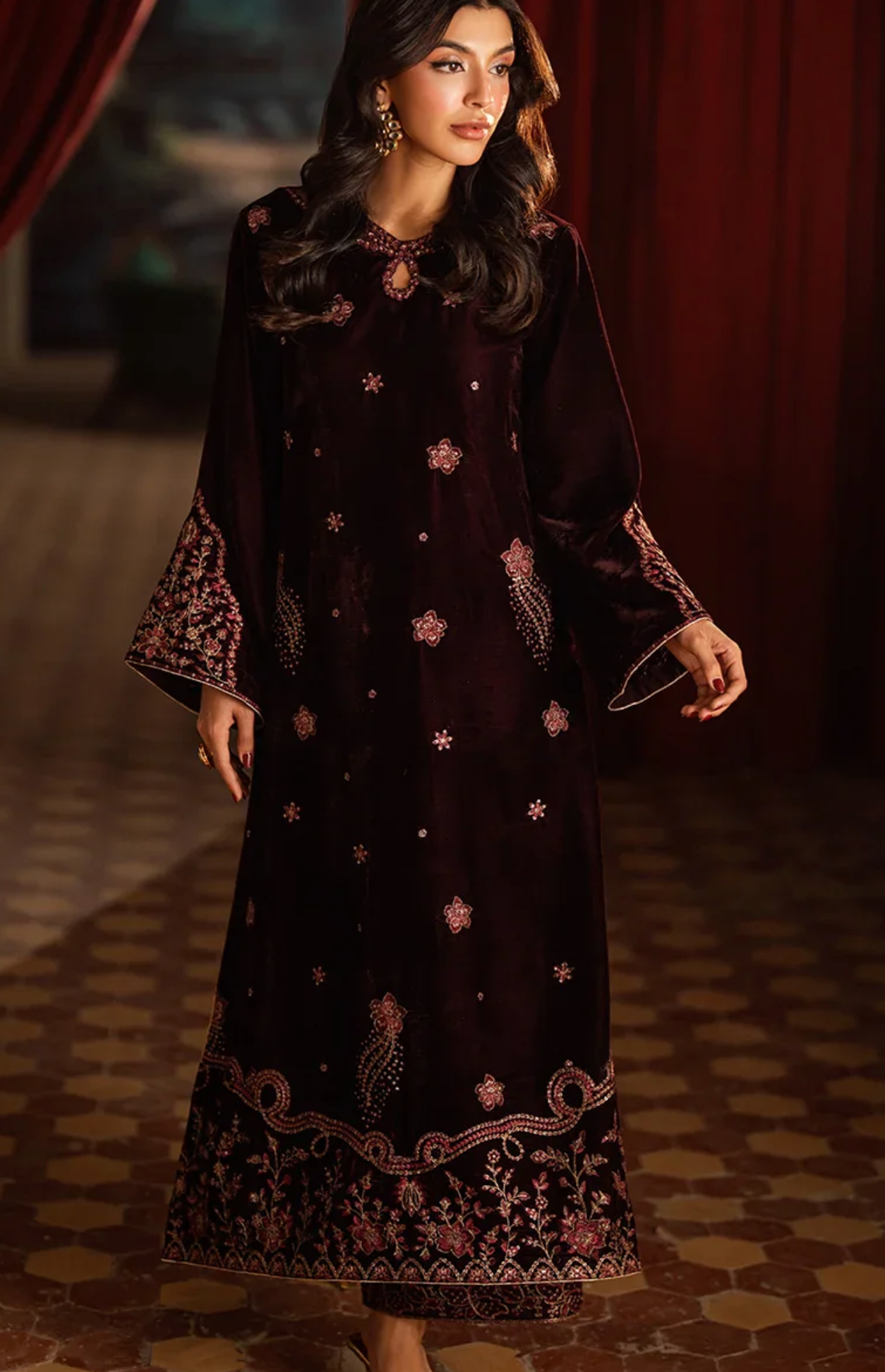 Deep burgundy velvet suit (Pre order)